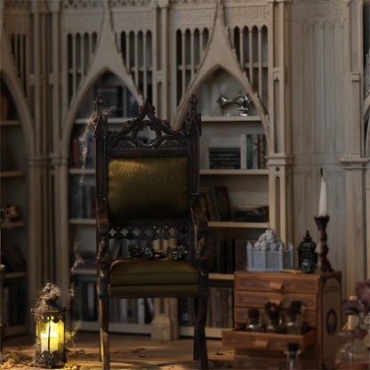 Miniature Dollhouse Gothic Library Furniture Set