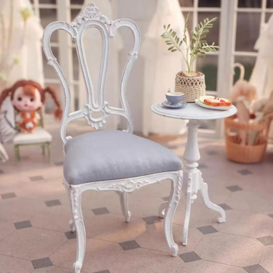 Dollzworld 1/6 Dollhouse DIY French Rustic Chair + Round Table