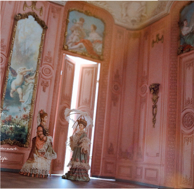 Dollhouse 1/4 & 1/6 Miniature Scene Pink Rococo Dollhouse