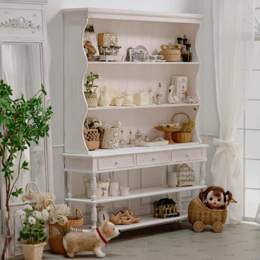 Dollzworld 1/6 Dollhouse DIY French Vintage Display Cabinet