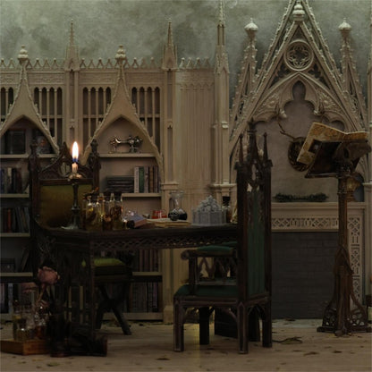 Miniature Dollhouse Gothic Library Furniture Set