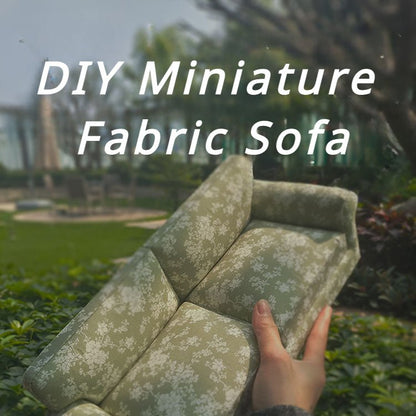 DIY Miniature Double Fabric Floral Sofa - Dollzworld