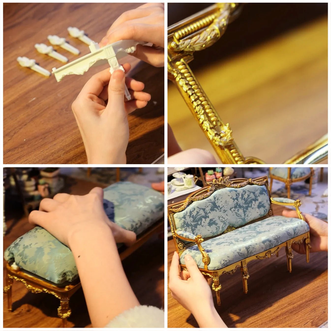 DIY Miniature Louis XVI Double Sofa - Dollzworld