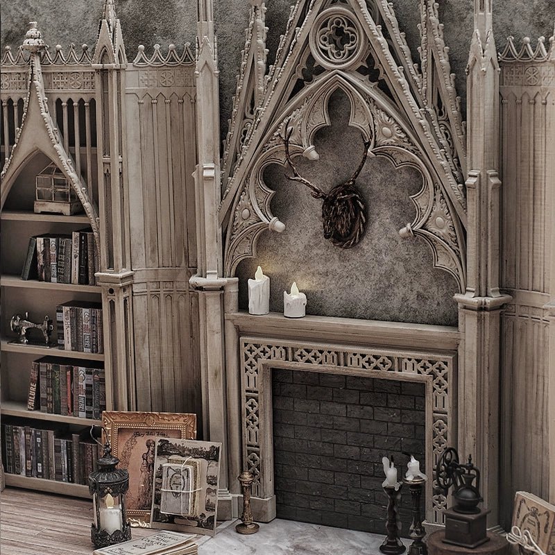 Miniature Gothic Style Night Library - Dollzworld