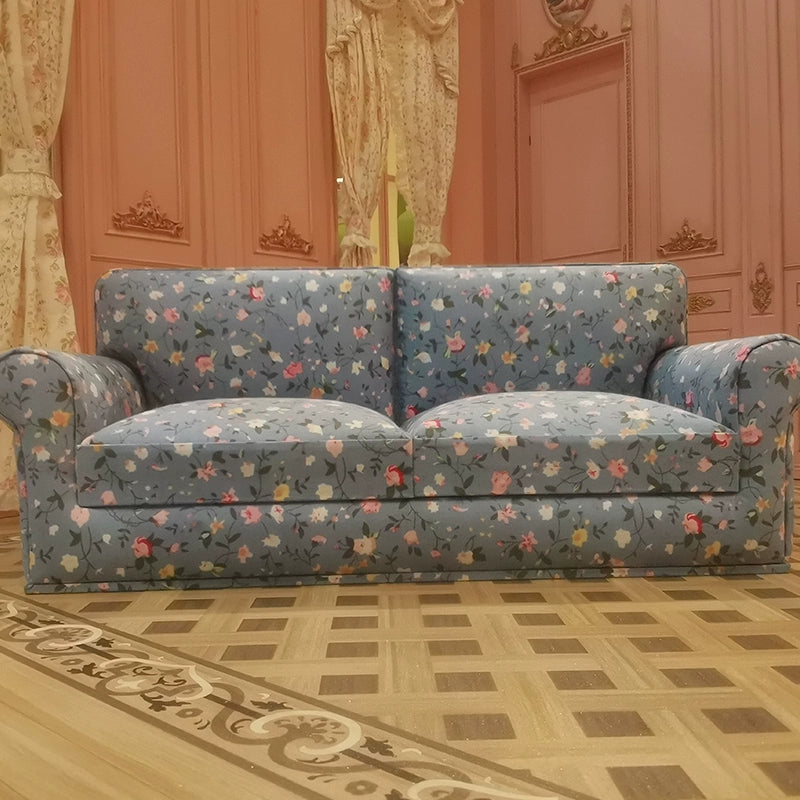 DIY Miniature Double Fabric Floral Sofa